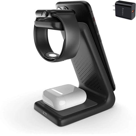 Premium T3 Wireless Charging Station for iPhone, Apple Watch & AirPods